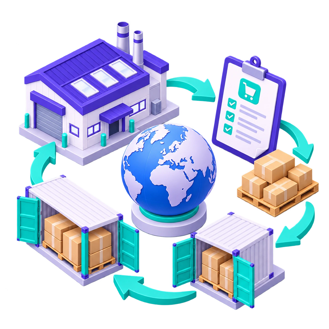 Illustration des échanges Alibaba.com : Échanges B2B autour des références, achats fournisseurs et informations de commande