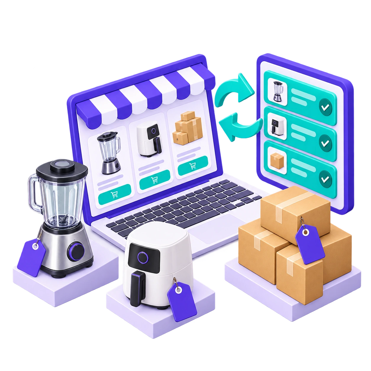 Illustration des échanges Cdiscount : Traitement des commandes et disponibilités dans l’écosystème Cdiscount / Octopia