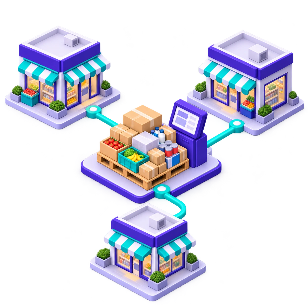Illustration des échanges Système U : Flux commerciaux et logistiques avec les interlocuteurs de votre réseau de distribution